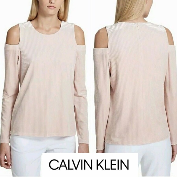 Calvin Klein Tops - NWT Calvin Klein cold shoulder velvet blouse